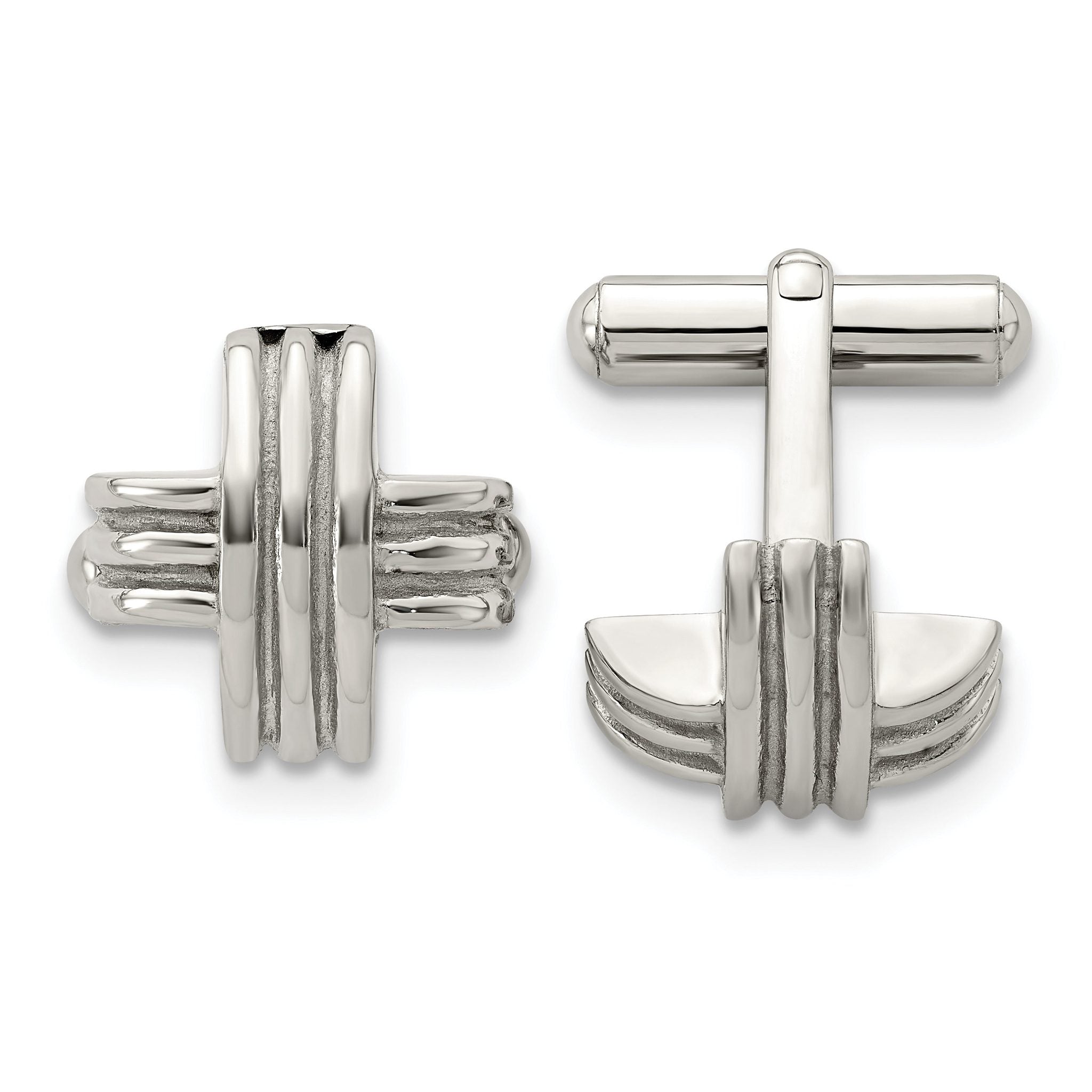 Polished X Cufflinks in Stainless Steel