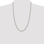 Sterling Silver Rhodium-plated 4mm Rolo Chain