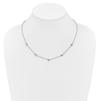 Sterling Silver RH-plt Polished Love Knot w/2in ext. Necklace