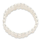 Sophia Jewelers White Freshwater Pearl Multi-Row Stretch Bracelet