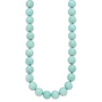 10-10.5mm Smooth Beaded Amazonite Necklace With Sterling S.RH Clasp