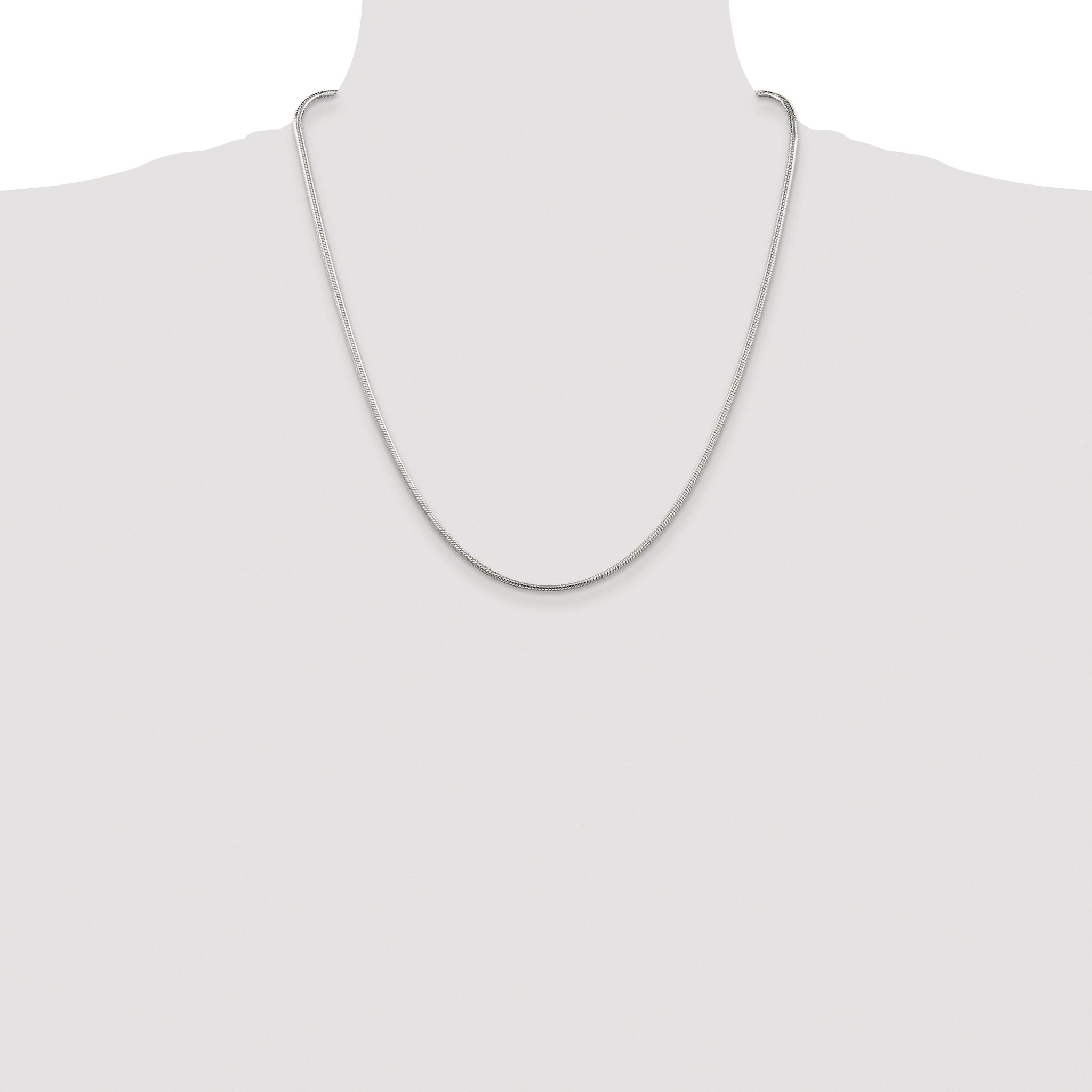 Polished Snake Chain Necklace in Sterling Silver, 2mm