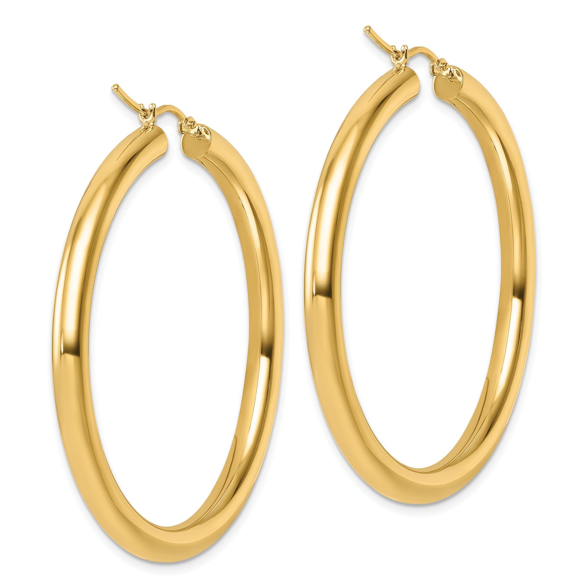 14k Polished 4mm Polished Hoop Earrings