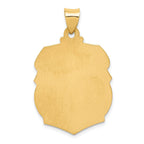 14K Polished and Satin St. Michael Badge Medal Hollow Pendant