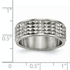 Studded Wedding Band in Titanium, 8mm