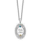 Sterling Silver Rhodium-plated Crystal Family Pendant