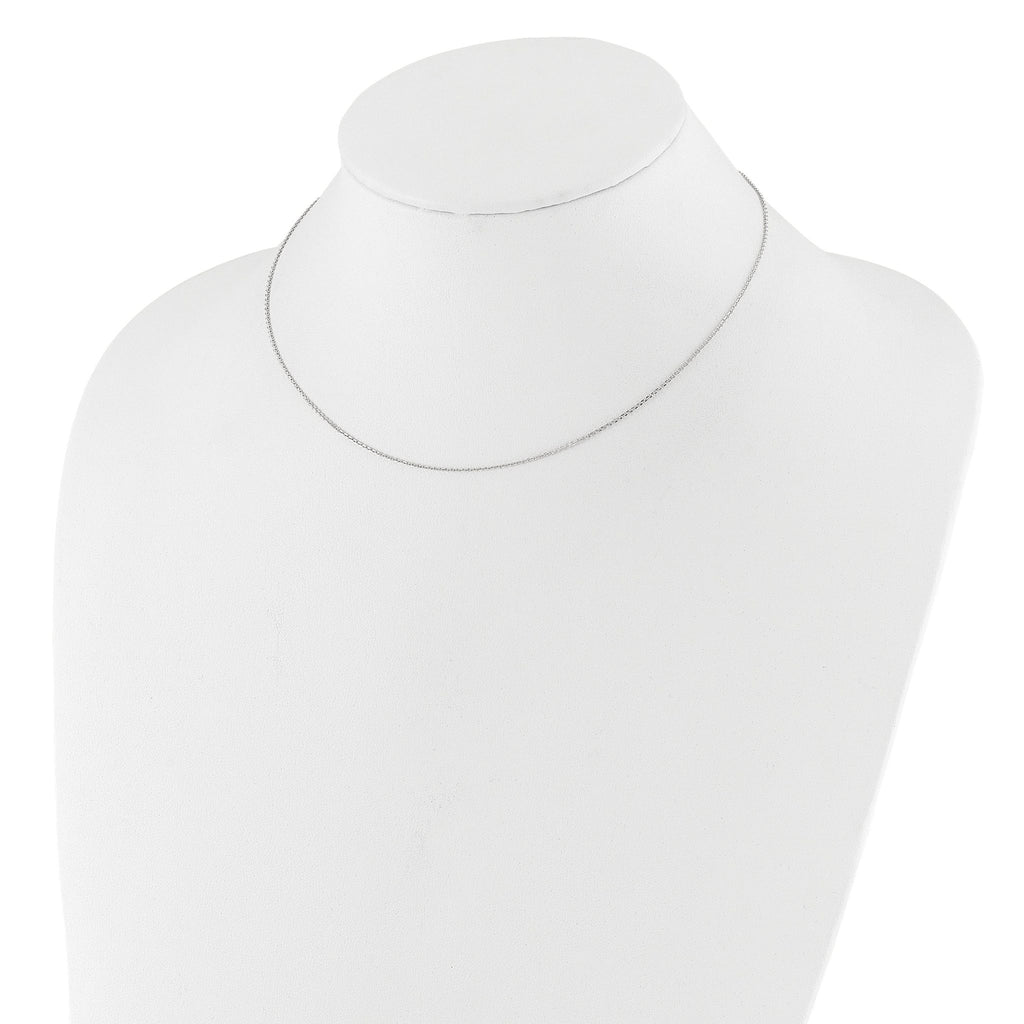 0.95mm 10K White Gold Round Cable Chain