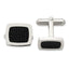 Stainless Steel Black Carbon Fiber Inlay Cuff Links