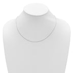 14k White Gold 1mm D/C Square Cable 1in+1in Adjustable Chain