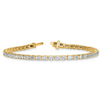 14k 5 carat Lab Grown Diamond VS+ F+ Complete Oval Tennis Bracelet