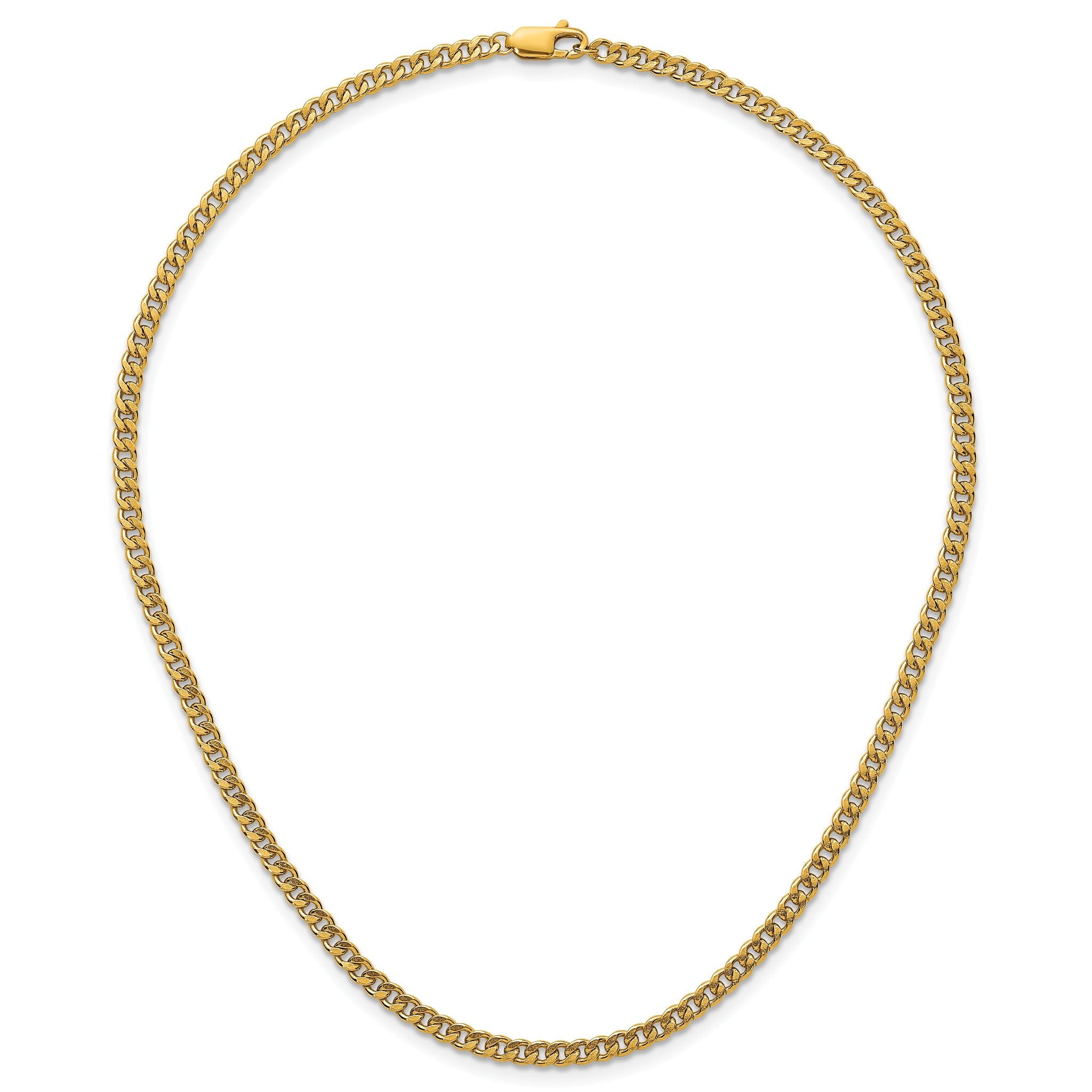 14K Gold Filled Bold Curb Chain Necklace in 3.5mm Width