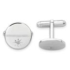 Rhodium-Plated Diamond Polished & Satin Cuff Links by Kelly Waters