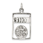 Sterling Silver 925 Antique Soccer Pendant with Polished Solid Finish