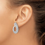 SS RH-plated Radiant Essence Textured Teardrop Post Earrings