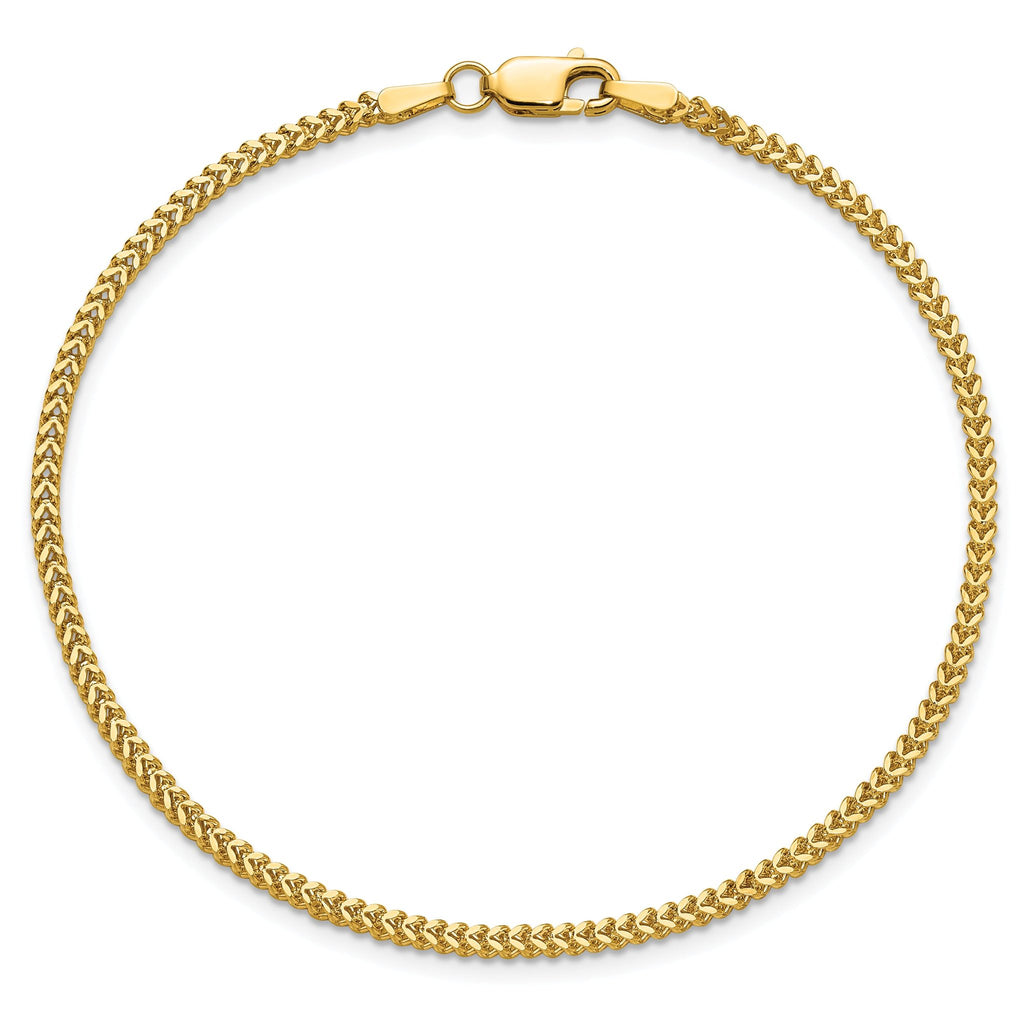 14K 7 inch 1.5mm Franco with Lobster Clasp Bracelet