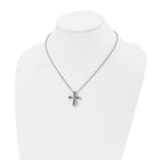 Chisel Stainless Steel Polished Open Cross Pendant on an 18 inch Cable Chain Necklace