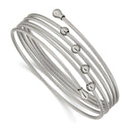Stainless Steel Polished Flexible Coil Bangle Bracelet for Women