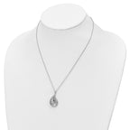 Sentimental ExpreSterling Silverions Sterling Silver Rhodium-Plated Antiqued CZ Forever Loved Forever MiSterling Silvered 18 Inch Necklace