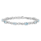Sterling Silver Rhodium-plated Blue Topaz Figure 8 Bracelet