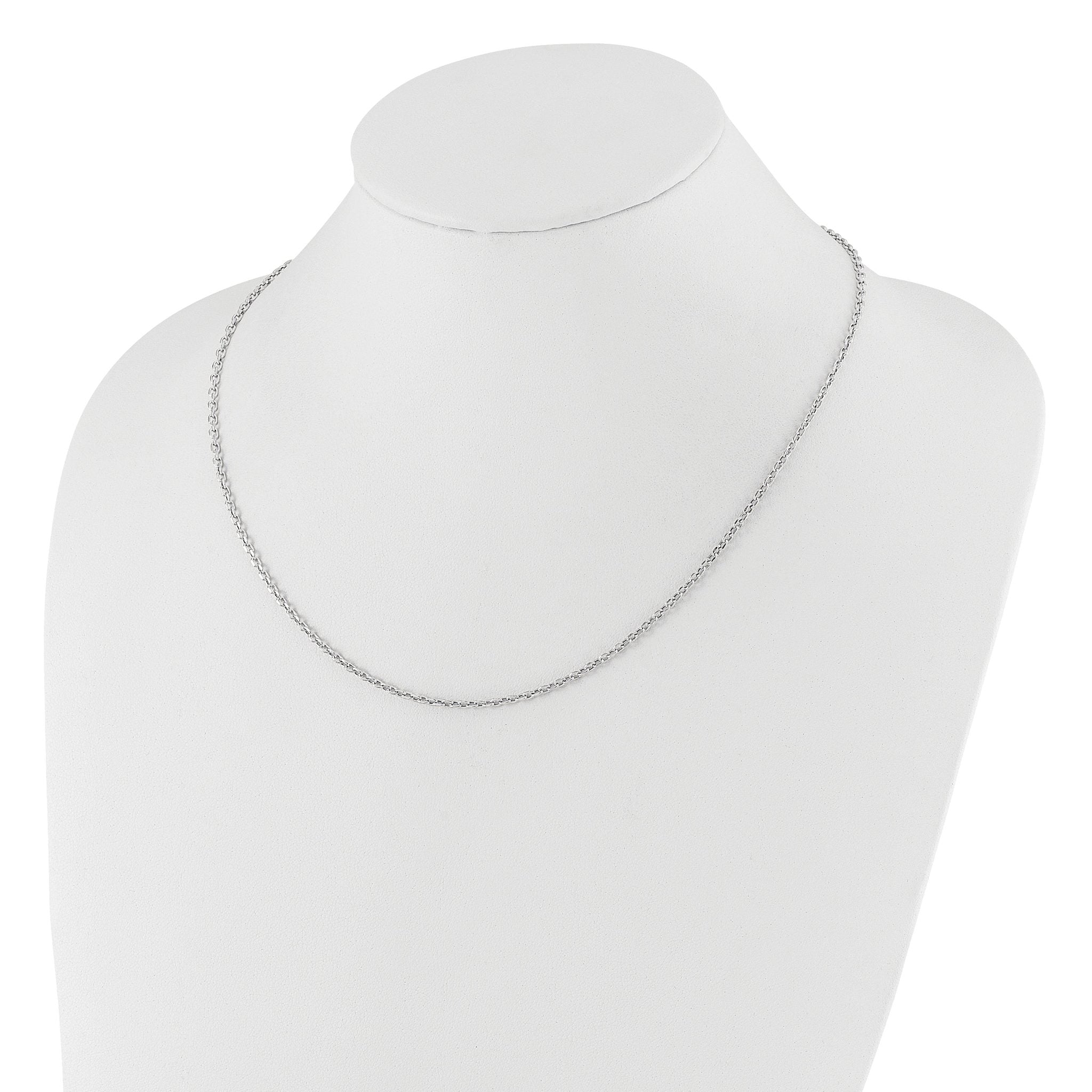 14K White Gold Adjustable 2.5mm Semi-Solid D/C Cable Chain