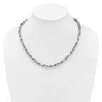 Sterling Silver Rhodium-plated Polished 7.00mm Figaro Rope Chain 19.75 inch Necklace