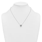 14k White Gold 3 carat Certified Lab Grown Diamond VS+ F+ Heart Complete 18 inch Bezel Set Solitaire Necklace