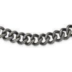 Sophia Jewelers Antiqued Stainless Steel Men's Link Necklace Gift Ready