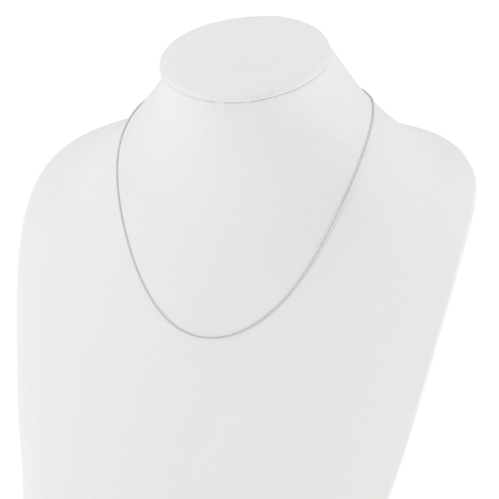 Adjustable Wheat Chain in 14K White Gold, 1mm