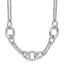 Sterling Silver Rhodium-plated Fancy Link with 2in ext. Necklace