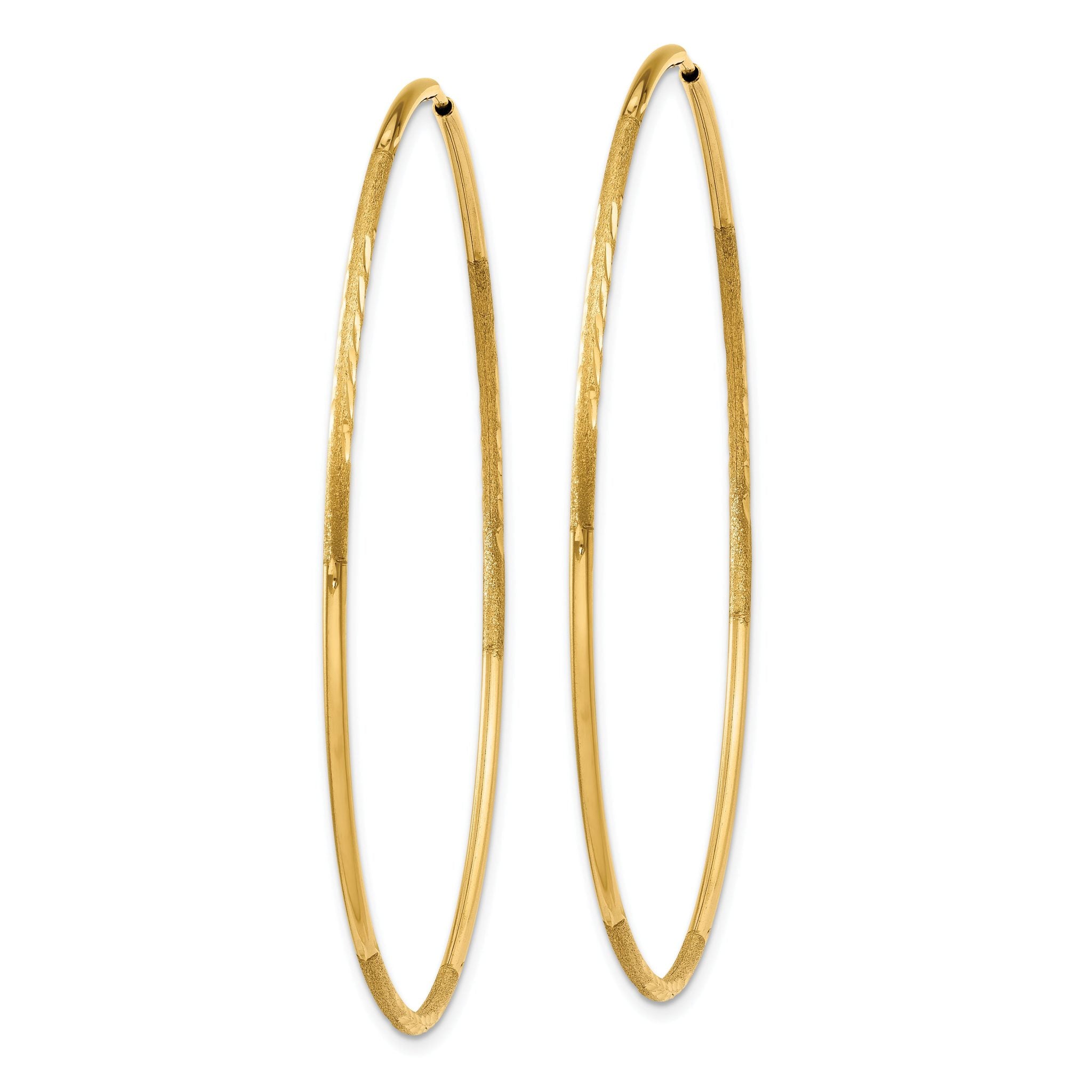 10k 1.25mm Diamond-cut Endless Hoop Earring Secondary image