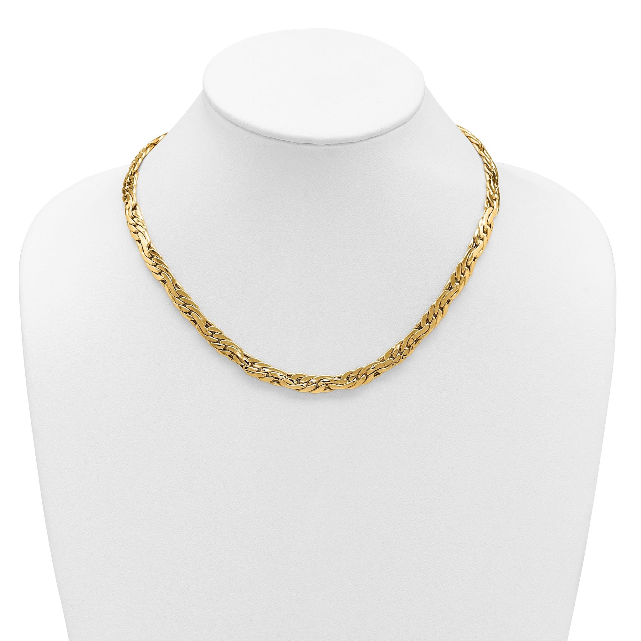 14K Polished 7.5mm Fancy Link Necklace