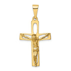 14K Gold Polished Crucifix Pendant with Solid Cast Design