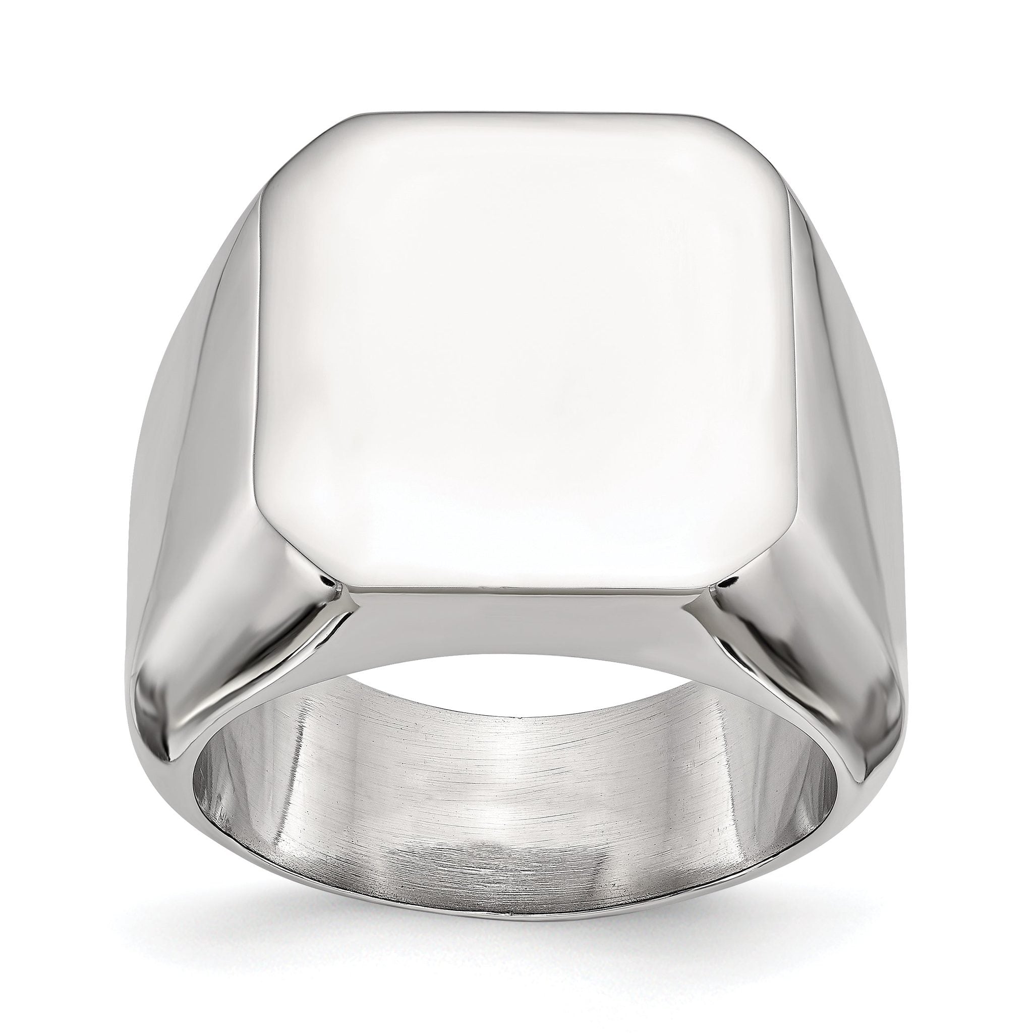 Stainless Steel Polished Square Signet Ring Main image