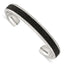 Stainless Steel Polished with Genuine Stingray Inlay Cuff Bangle Bracelet for Men