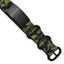 Stainless Steel Brushed Blk IP Green Camo Fabric Adjustable ID Bracelet for Men