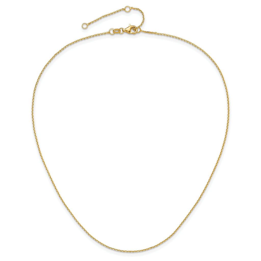 Diamond-Cut Cable Adjustable Chain in 10K Yellow Gold