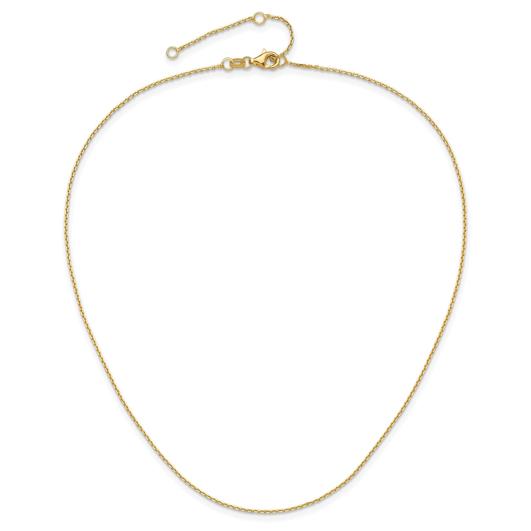 Diamond-Cut Cable Adjustable Chain in 10K Yellow Gold