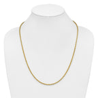 14K 7 inch 3mm Diamond-cut Rope with Lobster Clasp Chain