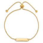 Sterling Silver Gold-tone Polished Bar Adjustable Bracelet