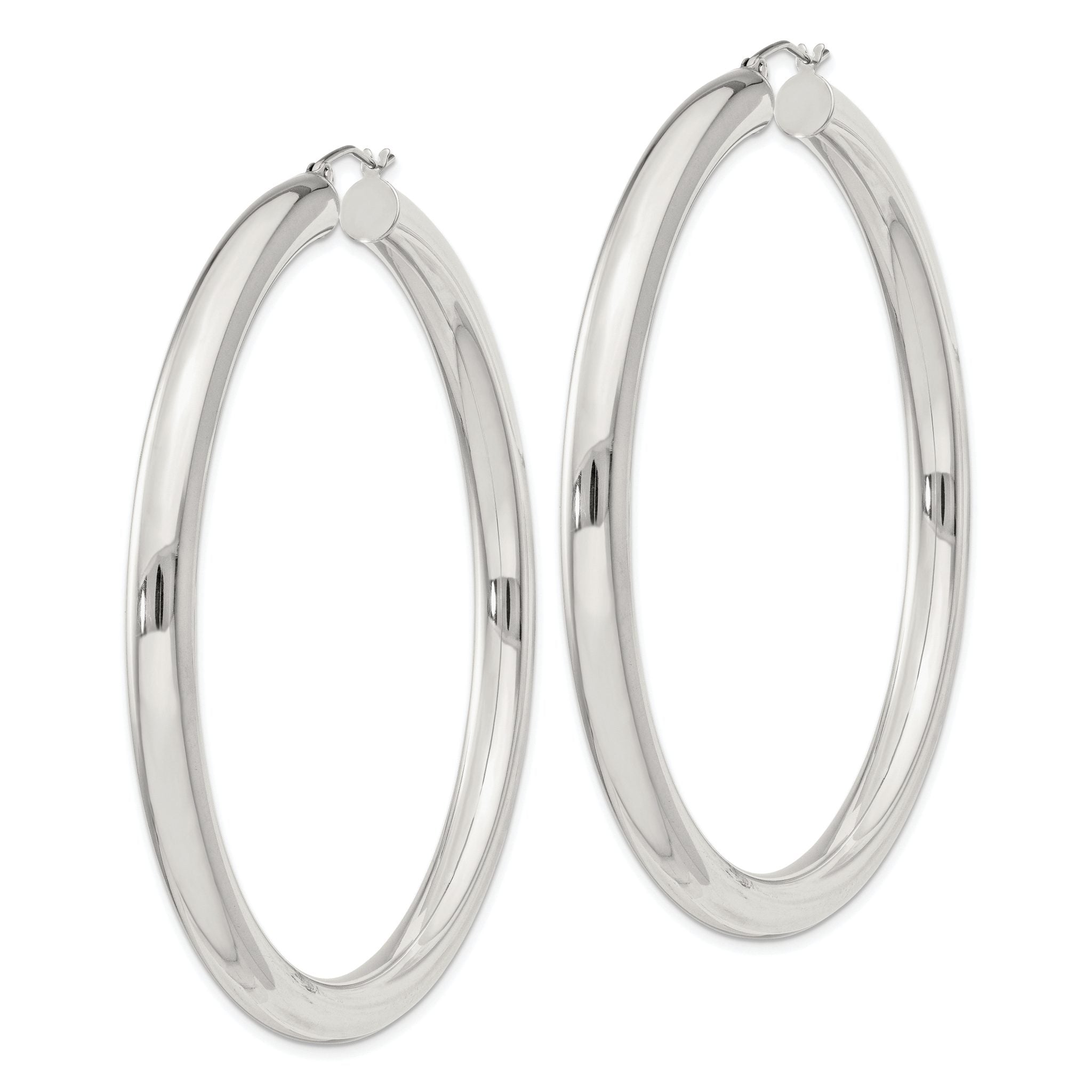 Sterling Silver 5mm Round Hoop Earrings Secondary image