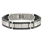 Stainless Steel Polished Black IP-plated Link Bracelet for Men