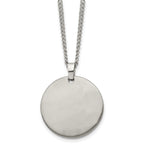 Titanium Men's Necklace with Brushed Finish Engravable Pendant
