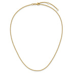 14k Yellow Gold 1.6mm Round Cable 1in+1in Adjustable Chain