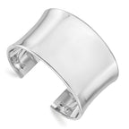 Sophia Jewelers Sterling Silver 925 Cuff Bangle with Polished Rhodium Finish
