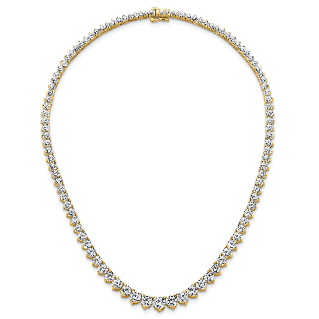 14k 25 3/8 carat Certified Lab Grown Diamond VS/SI+ G+ Complete Round 16 inch Graduated Tennis Necklace