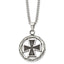 Men's Stainless Steel Cross Pendant Necklace, 22-Inch Curb Chain, Gift Ready