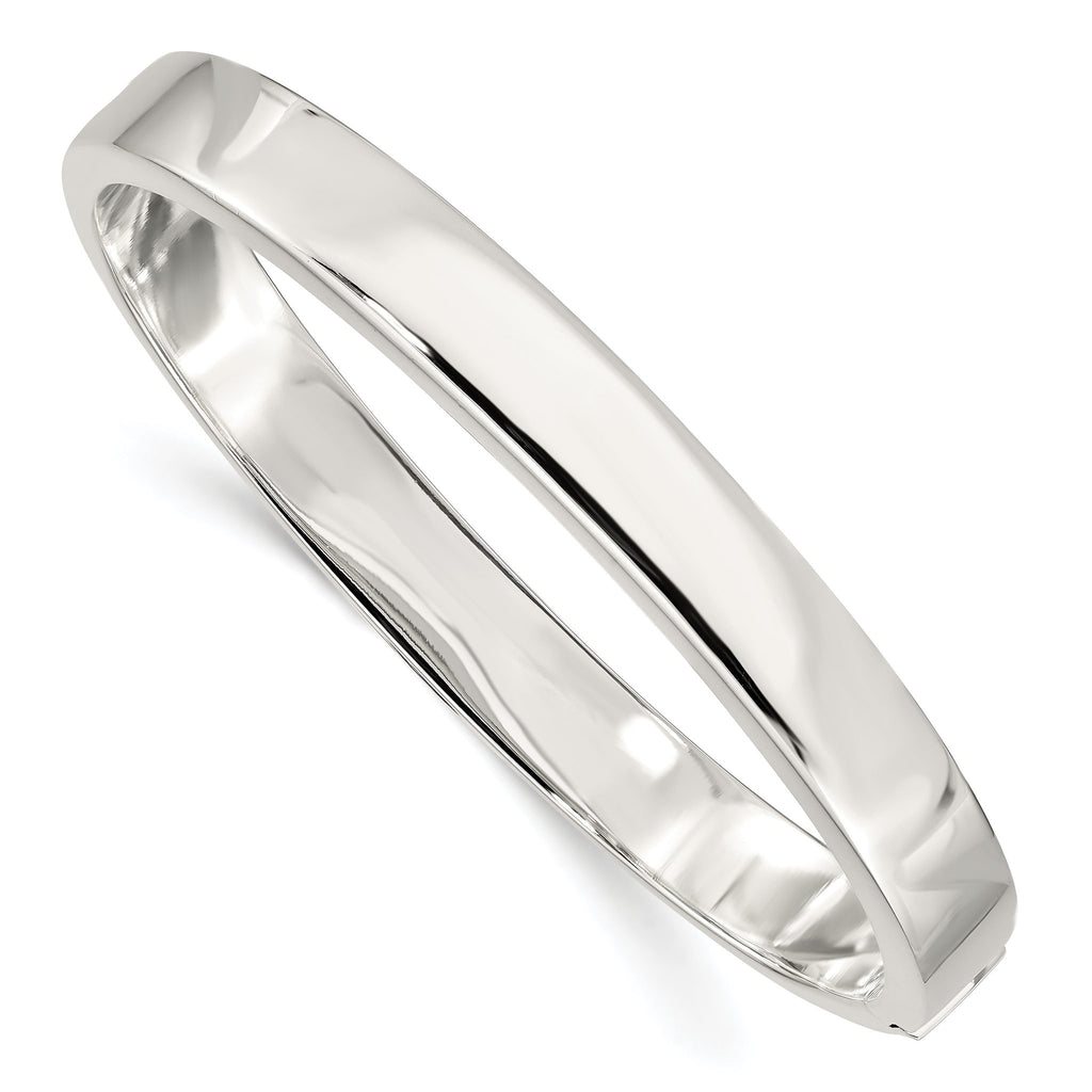 Sophia Jewelers Sterling Silver 925 Polished Hinged Bangle Women's Bracelet
