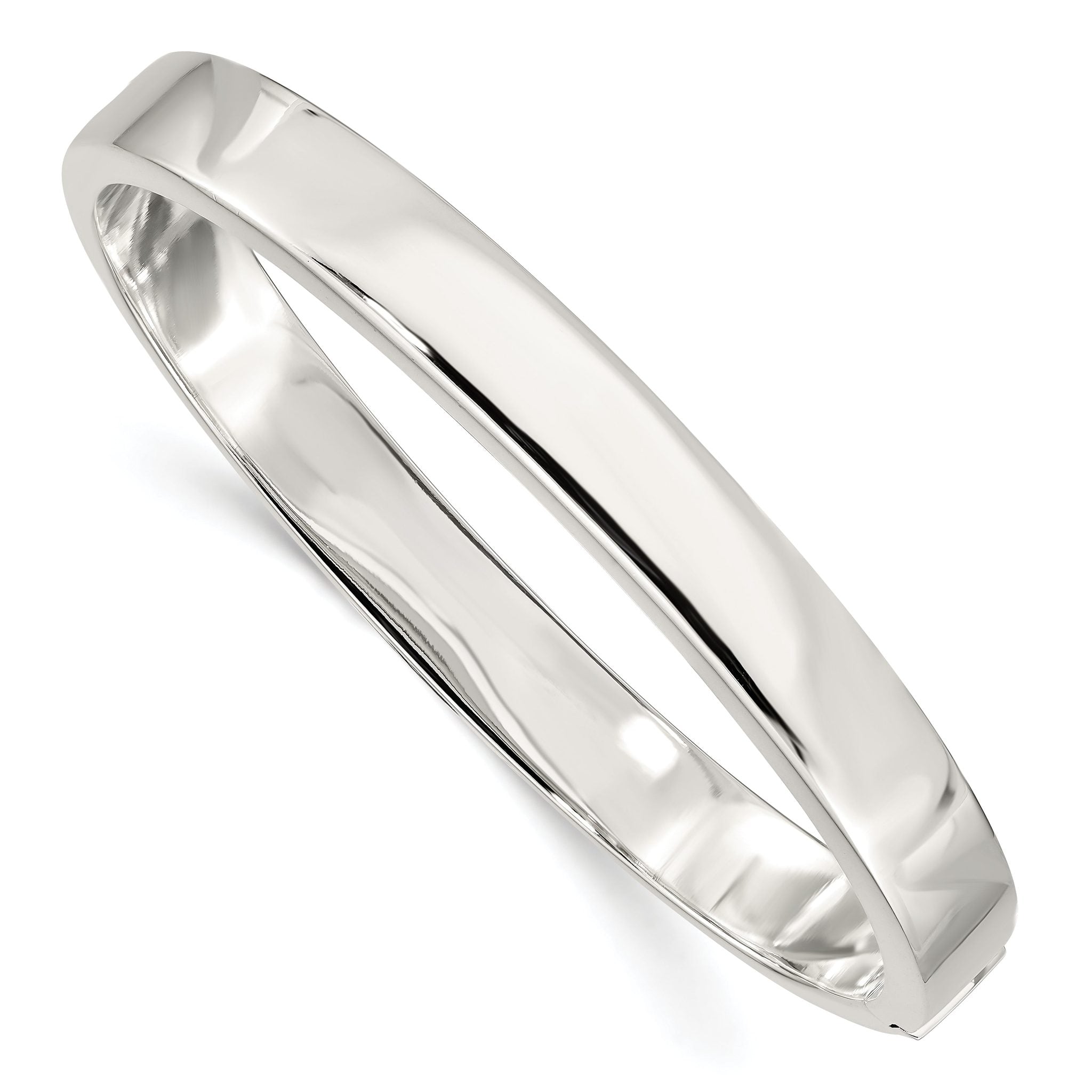 Sophia Jewelers Sterling Silver 925 Polished Hinged Bangle Women's Bracelet