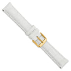 Crocodile-Grain Chronograph Watch Band in White Leather, 20mm