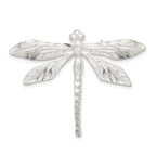 Sterling Silver 925 Dragonfly Pin with Brushed Diamond-Cut Finish